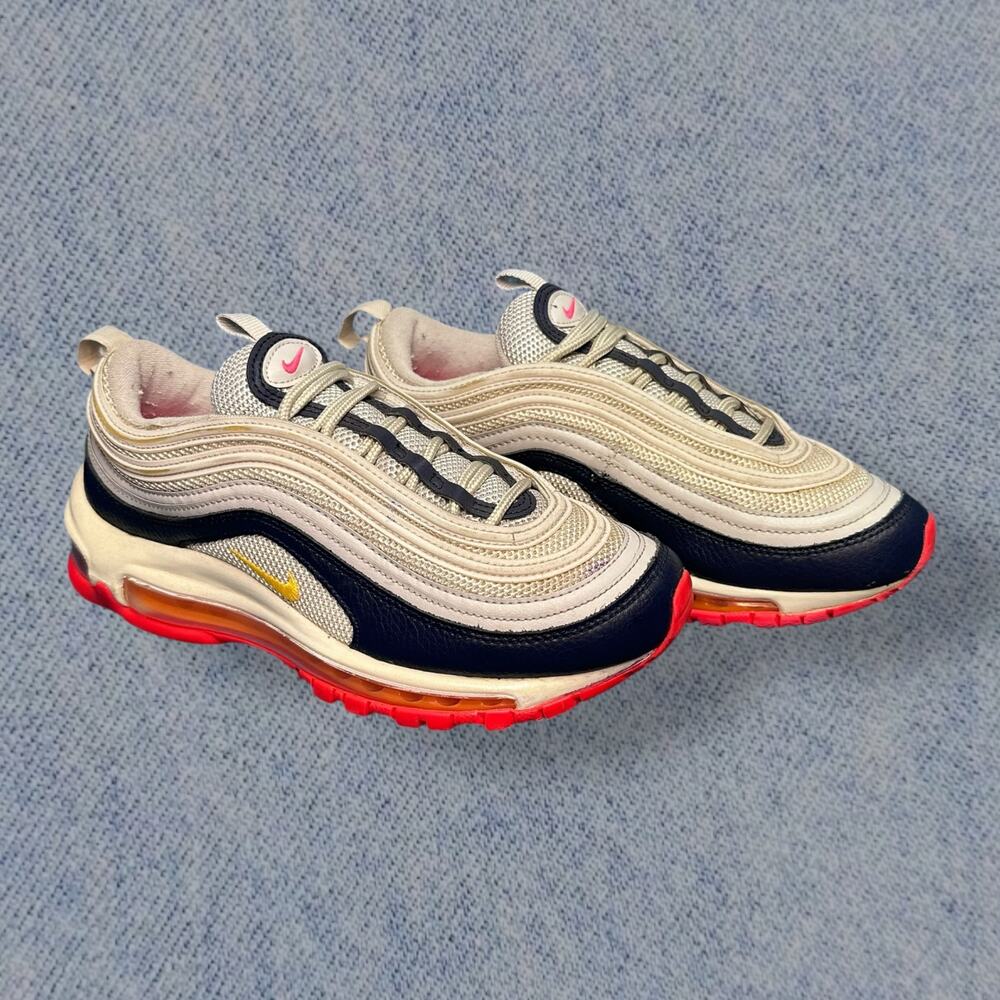 Retro Nike Air Max 97 Silver Navy Red Women’s Sneakers - Size 6